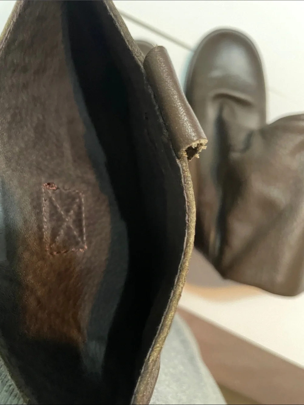 Boden leather knee